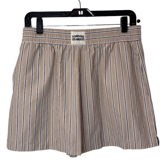 Forever 21 striped button up shirt and pull-on shorts set women's size L - Picture 8 of 13